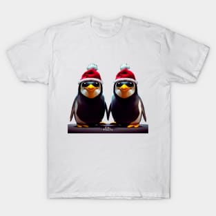 Couple of cute Christmas penguins T-Shirt